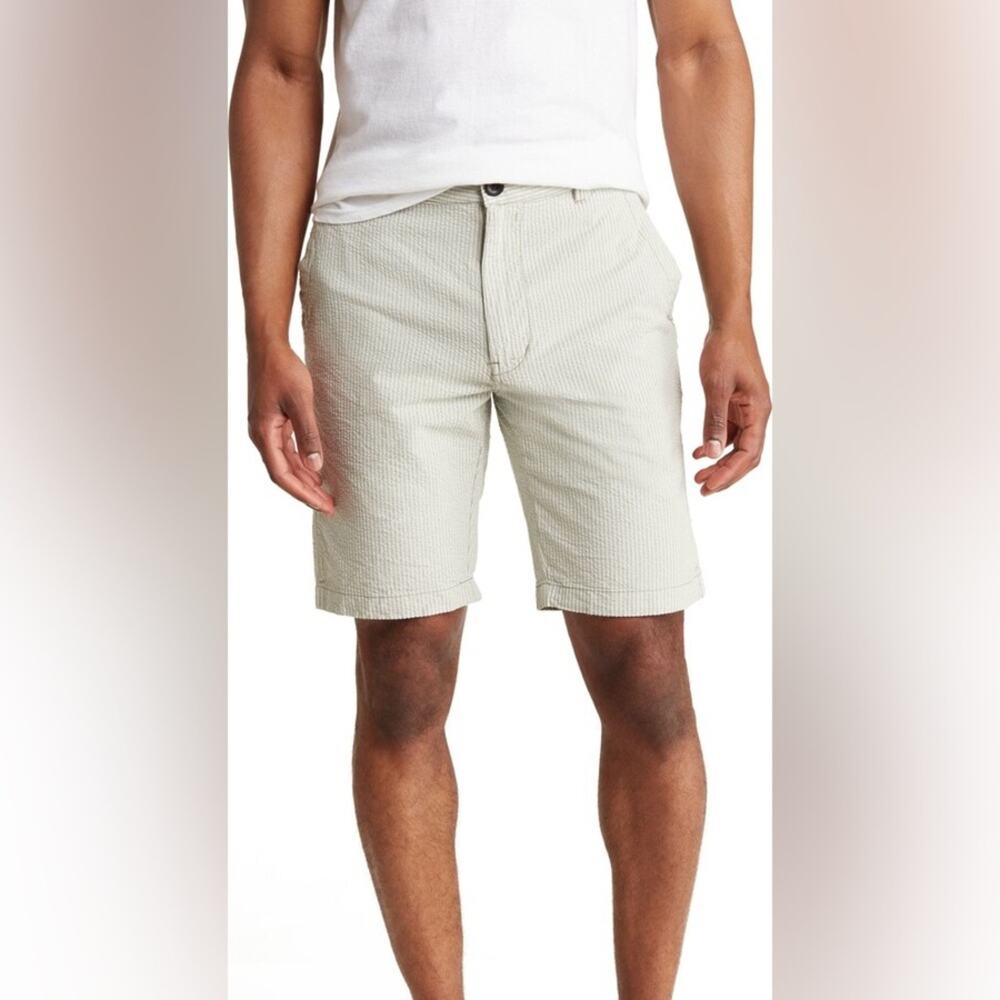 Union Paloma Seersucker Stripe Print Chino Shorts size 38 (b24.5)